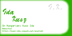 ida kusz business card